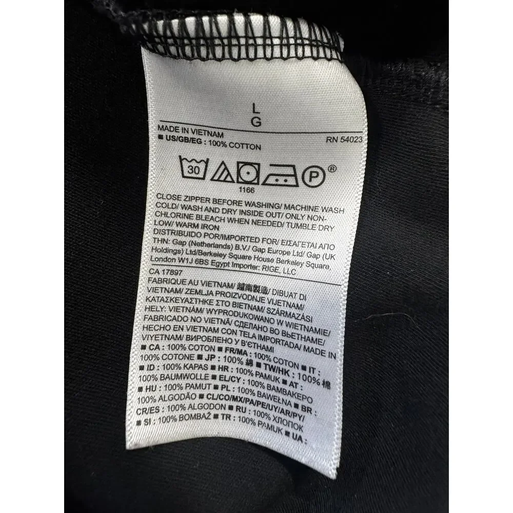 Banana Republic Luxury Touch Black Gray Mens Large Pullover Quarter Zip